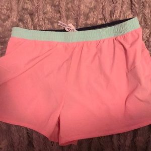 Jadelynn Brooke Running Shorts. Pink Mint & Blue.